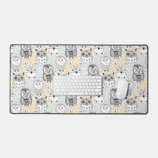Cute Owl Pattern Bureaumat (Keyboard & Muis)