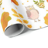 Cute Owl Pattern Cadeaupapier (Rol Hoek)