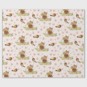 Cute Owl Pattern Cadeaupapier (Vlak)