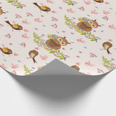 Cute Owl Pattern Cadeaupapier (Hoek)