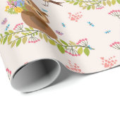 Cute Owl Pattern Cadeaupapier (Rol Hoek)