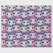 Cute Owl Pattern Cadeaupapier (Vlak)