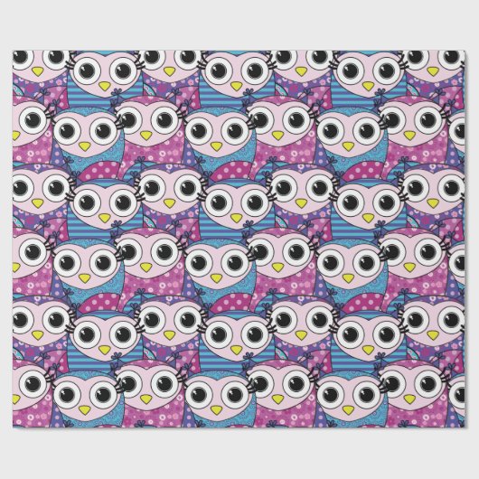 Cute Owl Pattern Cadeaupapier (Vlak)