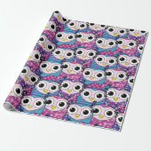 Cute Owl Pattern Cadeaupapier (Uitgerold)