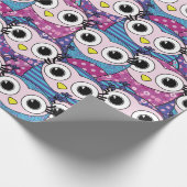 Cute Owl Pattern Cadeaupapier (Hoek)