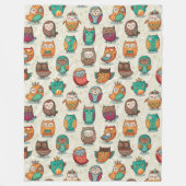 Cute Owl Pattern Fleece Blanket (Voorkant)