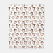 Cute Owl Pattern Fleece Blanket Deken (Voorkant)