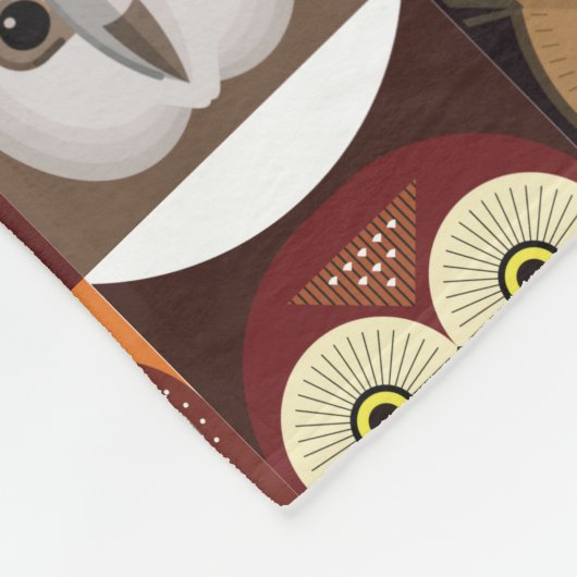 Cute Owl Pattern Fleece Deken (Hoek)