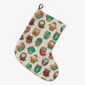 Cute Owl Pattern Grote Kerstsok (Voorkant (Hangend))