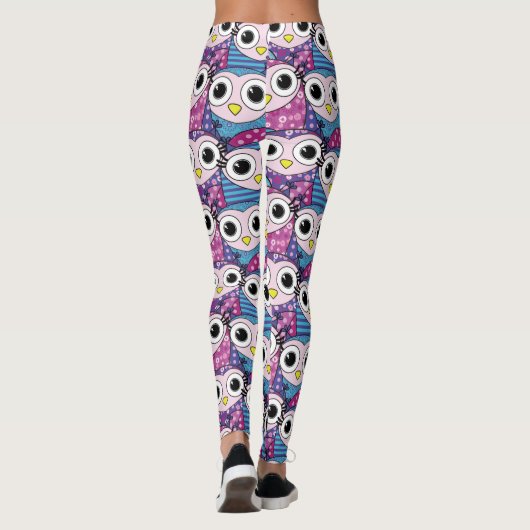 Cute Owl Pattern Leggings (Achterkant)