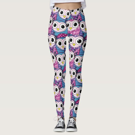 Cute Owl Pattern Leggings (Voorkant)