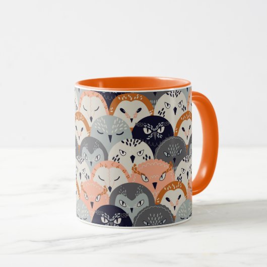 Cute Owl Pattern Mok (Voorkant rechts)