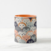 Cute Owl Pattern Mok (Midden)