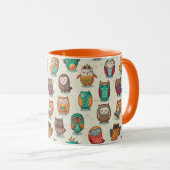 Cute Owl Pattern Mok (Voorkant rechts)