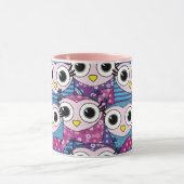 Cute Owl Pattern Mok (Midden)