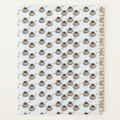 Cute Owl Pattern Pencil Sketch Planner (Achterkant)