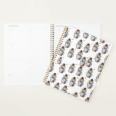Cute Owl Pattern Pencil Sketch Planner (Display)