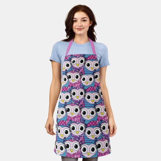 Cute Owl Pattern Schort (Gedragen)