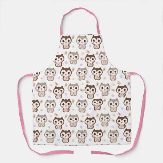Cute Owl Pattern Schort (Voorkant)