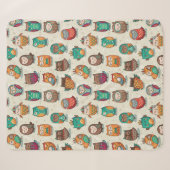 Cute Owl Pattern Sherpa Blanket Deken (Voorkant (horizontaal))