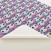 Cute Owl Pattern Sherpa Blanket Deken (3/4)