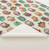 Cute Owl Pattern Sherpa Deken (3/4)