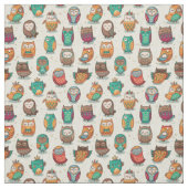 Cute Owl Pattern Stof (Swatch)