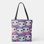 Cute Owl Pattern Tote Bag (Achterkant)
