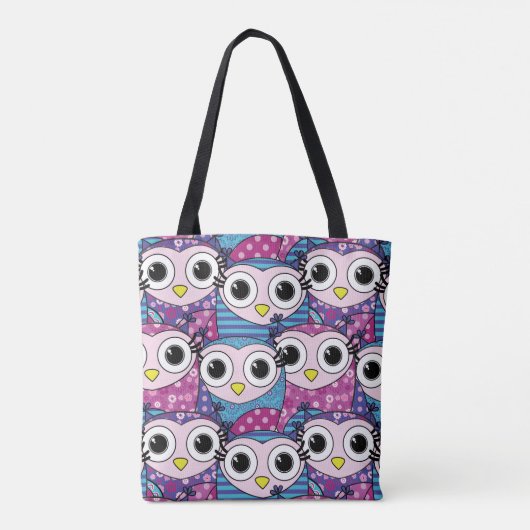 Cute Owl Pattern Tote Bag (Achterkant)