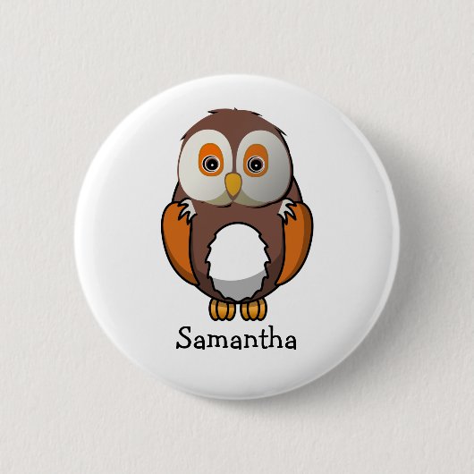 Cute Owl Personalized Ronde Button 5,7 Cm (Voorkant)