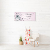 Cute Owl Pink Cherry Blossom Custom Baby shower Spandoek (Insitu)
