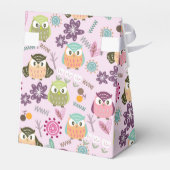 Cute Owl Pink Favor Box Bedankdoosjes (Achterkant)
