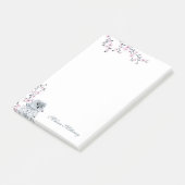 Cute Owl Pink Grey Monogram Post-it® Notes (Schuin)