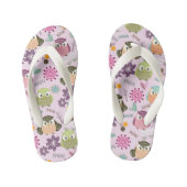 Cute Owl Pink. Teenslippers kind (Voetbed)