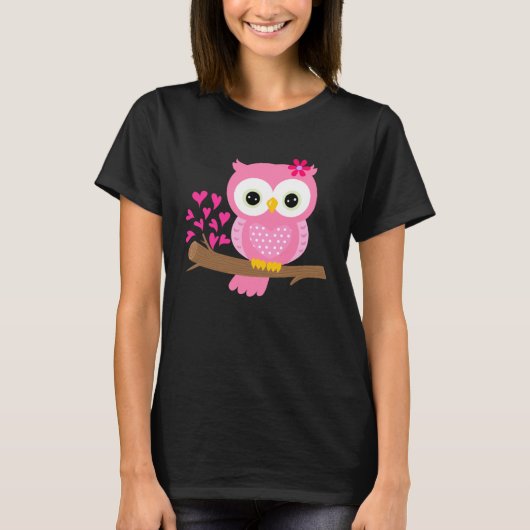 Cute Owl  Pink   Women's T-shirt (Voorkant)