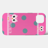 Cute Owl Polka Dots Case-Mate iPhone Case (Achterkant (horizontaal))