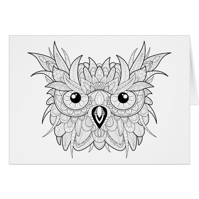 Cute Owl Portrait Doodle (Voorkant Horizontaal)
