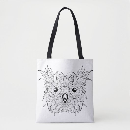 Cute Owl Portrait Doodle 2 Tote Bag (Voorkant)