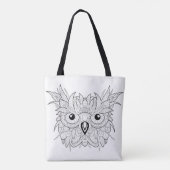 Cute Owl Portrait Doodle 2 Tote Bag (Achterkant)