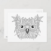 Cute Owl Portrait Doodle Briefkaart (Voorkant / Achterkant)