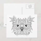 Cute Owl Portrait Doodle Briefkaart (Voorkant / Achterkant)