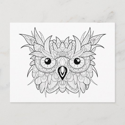Cute Owl Portrait Doodle Briefkaart (Voorkant)