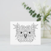 Cute Owl Portrait Doodle Briefkaart (Staand voorkant)