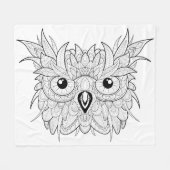 Cute Owl Portrait Doodle Fleece Deken (Voorkant (Horizontaal))