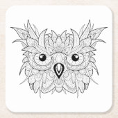 Cute Owl Portrait Doodle Kartonnen Onderzetters (Voorkant)