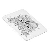 Cute Owl Portrait Doodle Magneet (Rechterzijde)