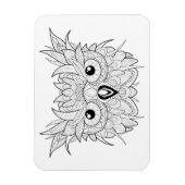Cute Owl Portrait Doodle Magneet (Verticaal)