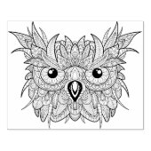 Cute Owl Portrait Doodle Rubberstempel (Afrduk)