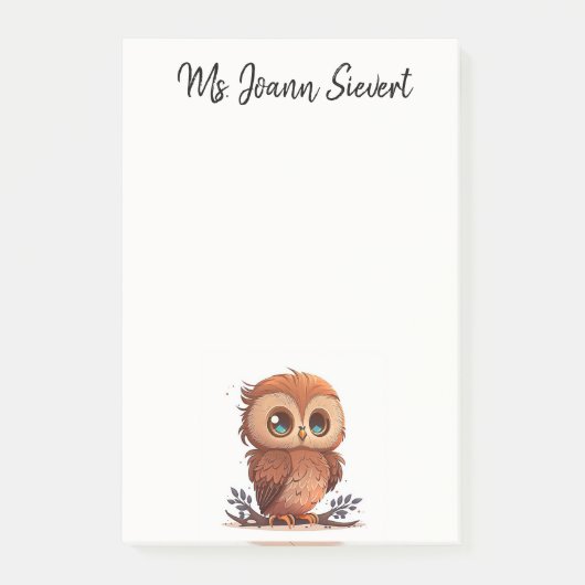 Cute Owl Post-it Notes (Voorkant)