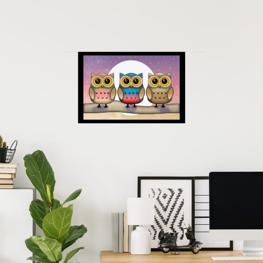 Cute Owl Poster (Thuiskantoor)